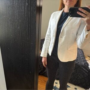 White linen J Crew Blazer